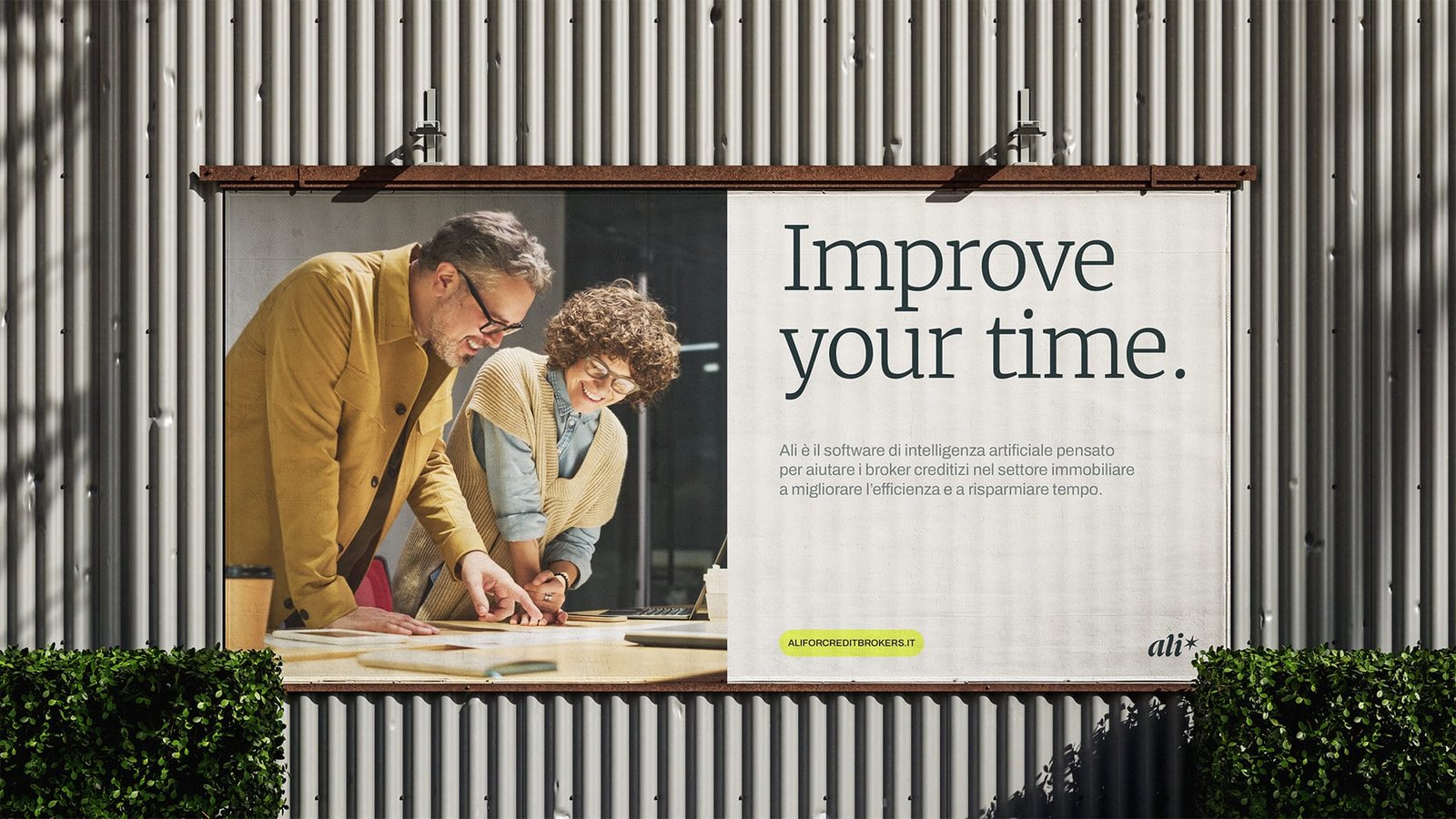 Ali billboard - applicazione outdoor brand identity intelligenza artificiale