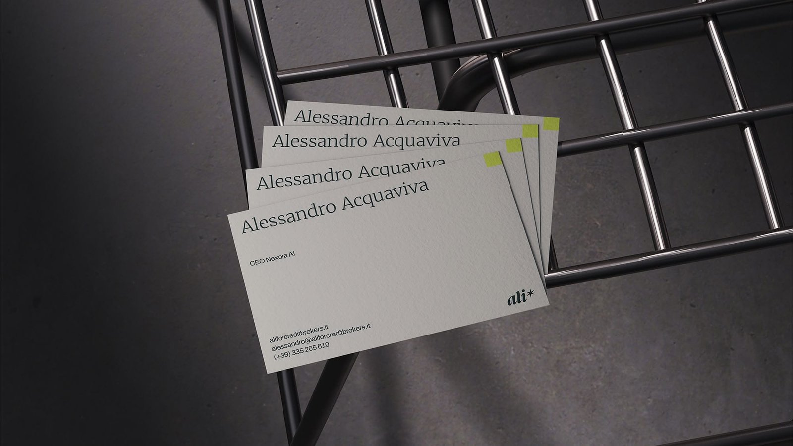 Ali business card - biglietto da visita brand identity AI