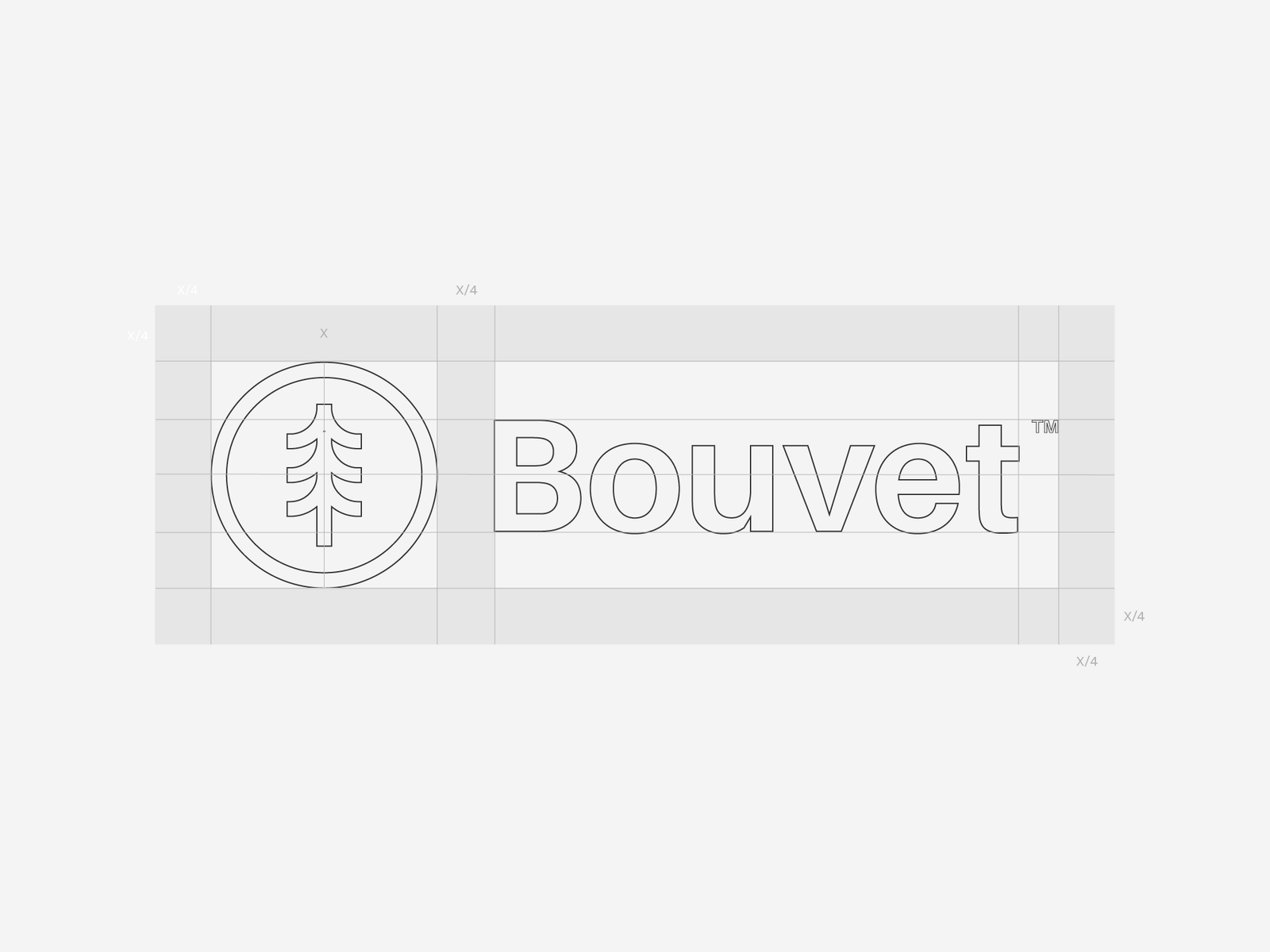 Costruzione logo Bouvet - grid system design