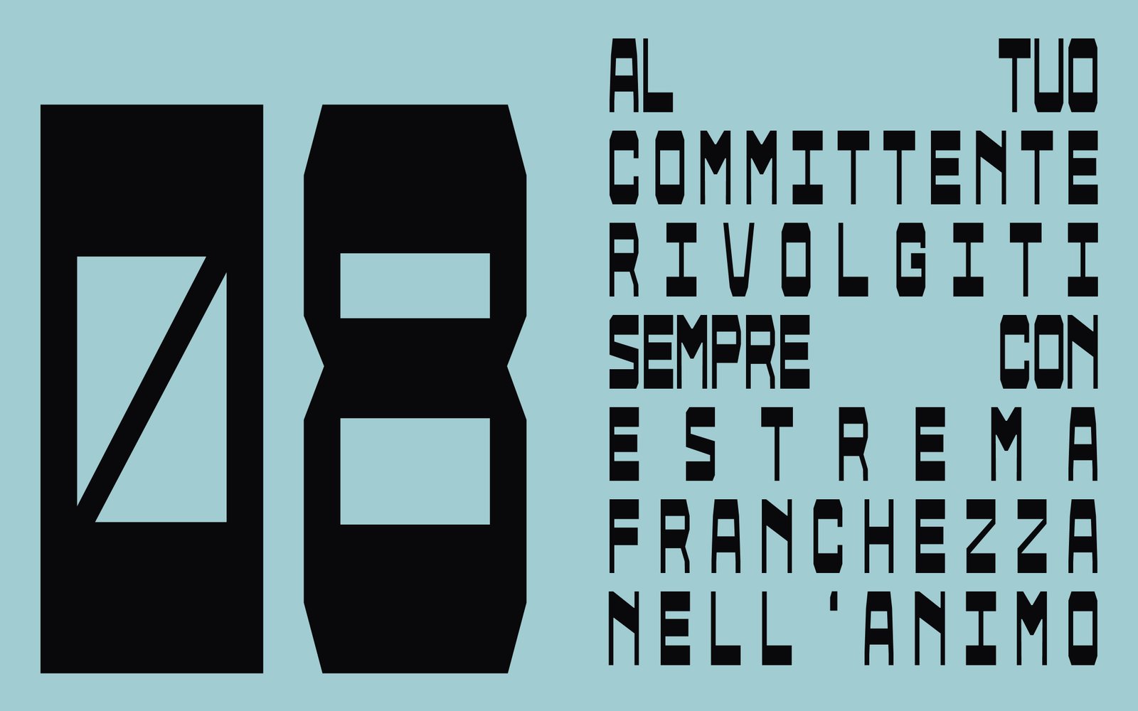 Divino Design comandamento 8 - manifesto tipografico contemporaneo