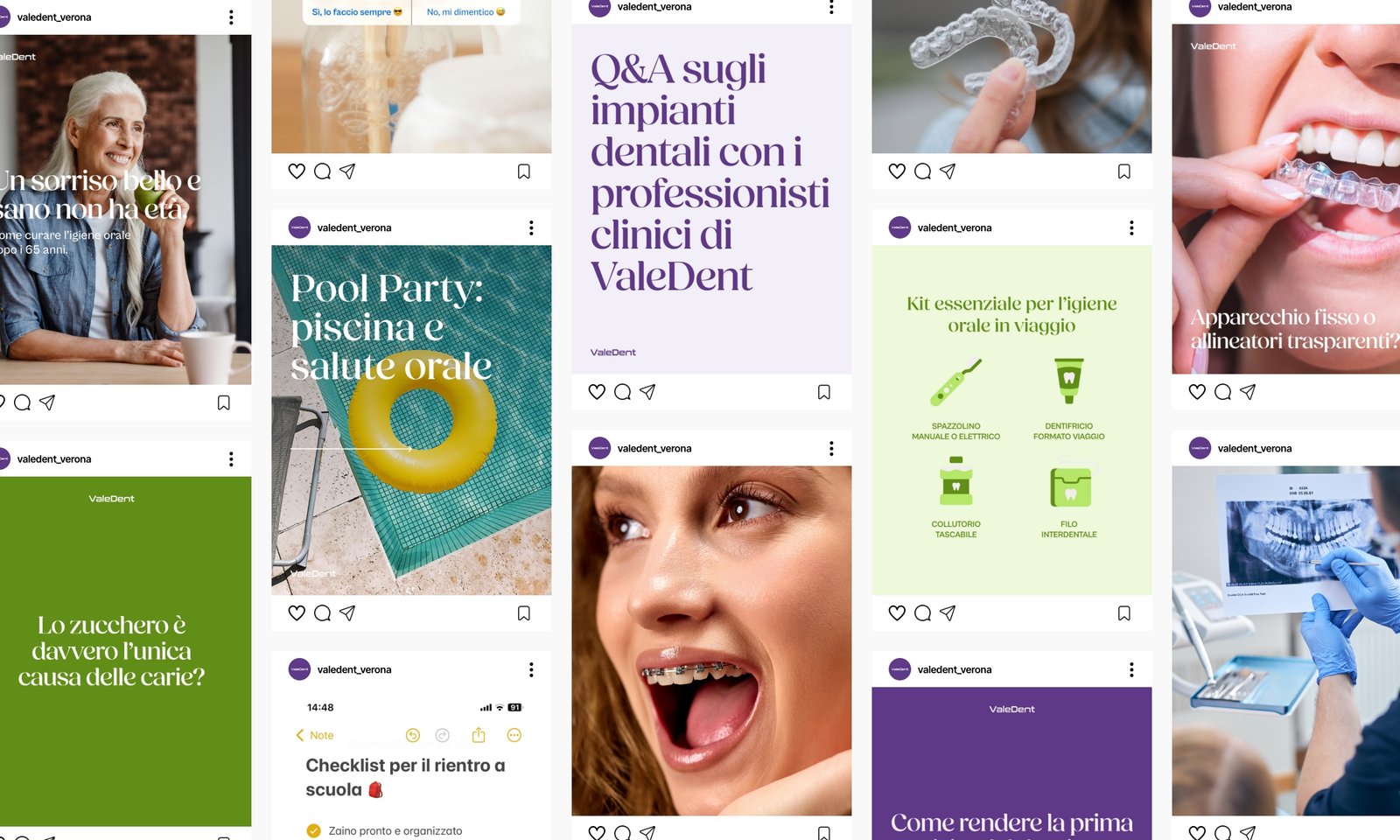 Mockup del feed Instagram di ValeDent