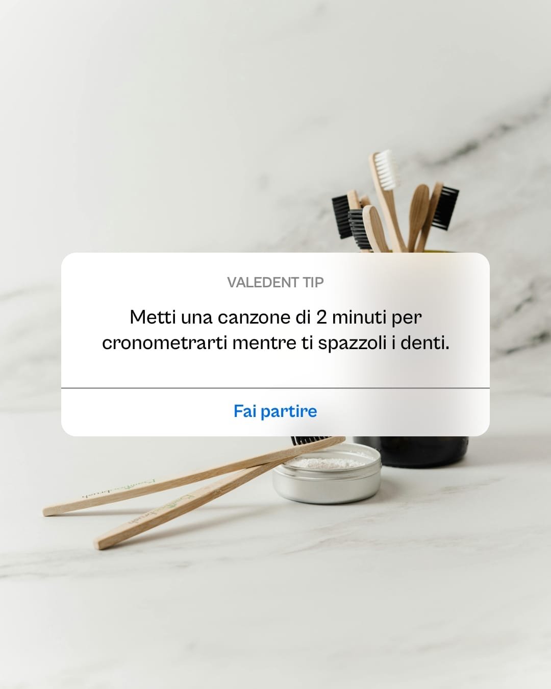 Reminder per lavare i denti in stile notifica iPhone